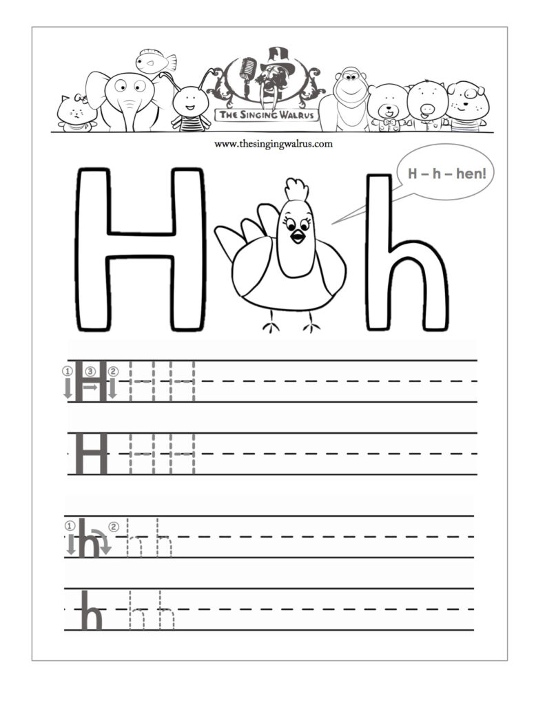 14 Enjoyable Letter H Worksheets For Kids | Kittybabylove With Regard To Letter H Worksheets For Kindergarten