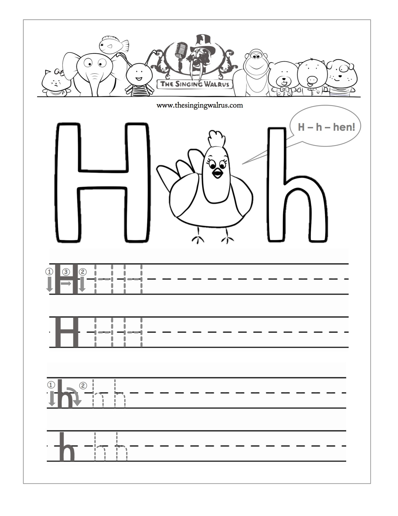 Free Printable Letter H Worksheets