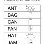 3 Letter Words Worksheets For Kindergarten | Spelling With Alphabet Worksheets For Ukg
