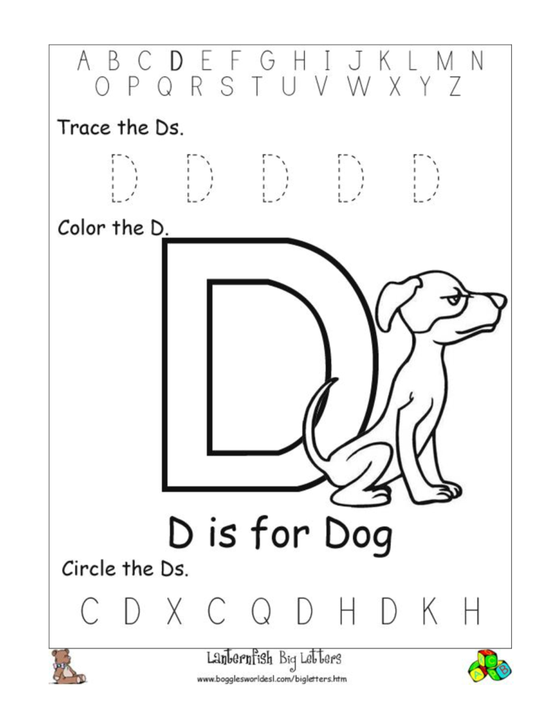 5 Letter D Worksheets Alphabet Phonics Worksheets For Letter D Worksheets For Pre K