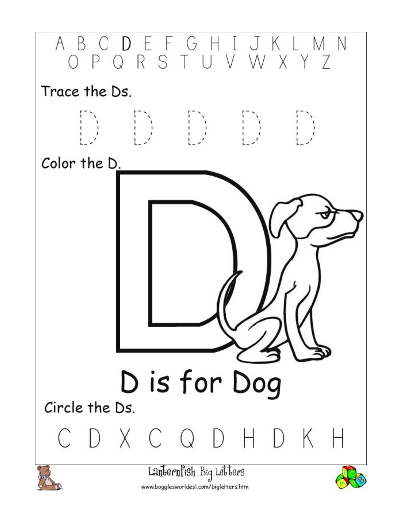 5 Letter D Worksheets Alphabet Phonics Worksheets within Alphabet Worksheets Sparklebox
