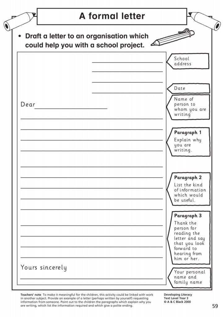 A Formal Letter | Informal Letter Writing, Letter Writing In Letter Writing Worksheets For Grade 3