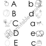 A To E Uppercase And Lowercase Letters Matching   Esl Intended For Letter E Worksheets Lowercase