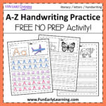 A Z Handwriting Practice No Prep Worksheets For Learning Letters In Alphabet Handwriting Worksheets A To Z Pdf