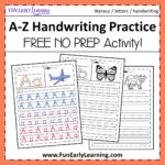 A Z Handwriting Practice No Prep Worksheets For Learning Letters Throughout Alphabet Handwriting Worksheets A To Z Free Printables