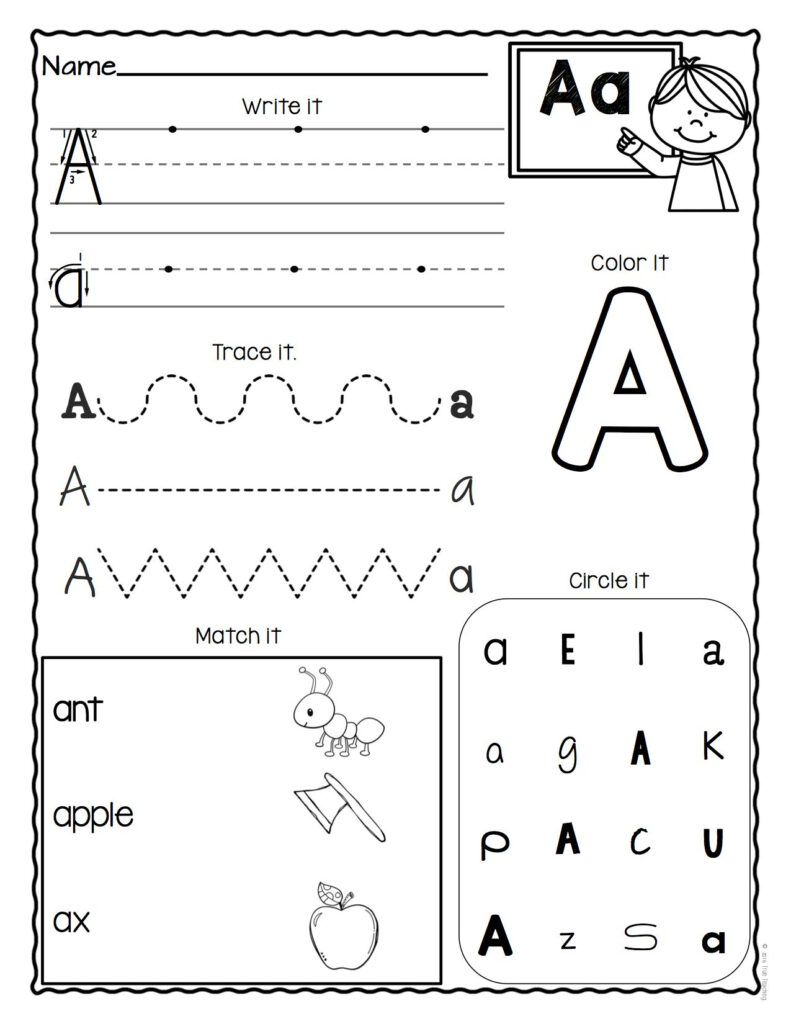 A Z Letter Worksheets (Set 3) | Preschool Worksheets Inside Letter Worksheets Kindergarten