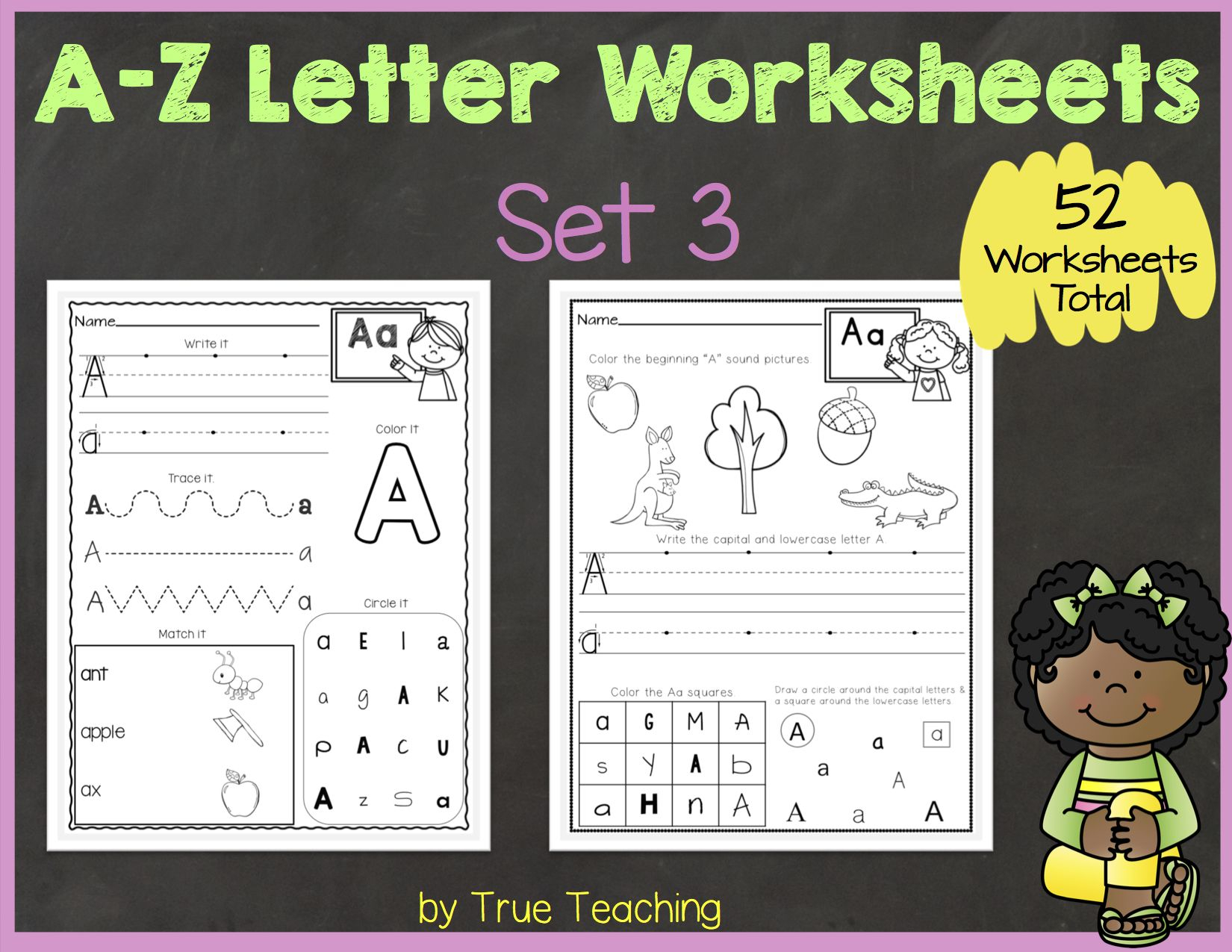 A-Z Letter Worksheets (Set 3) | Tpt Products | Letter within Reading A-Z Alphabet Worksheets