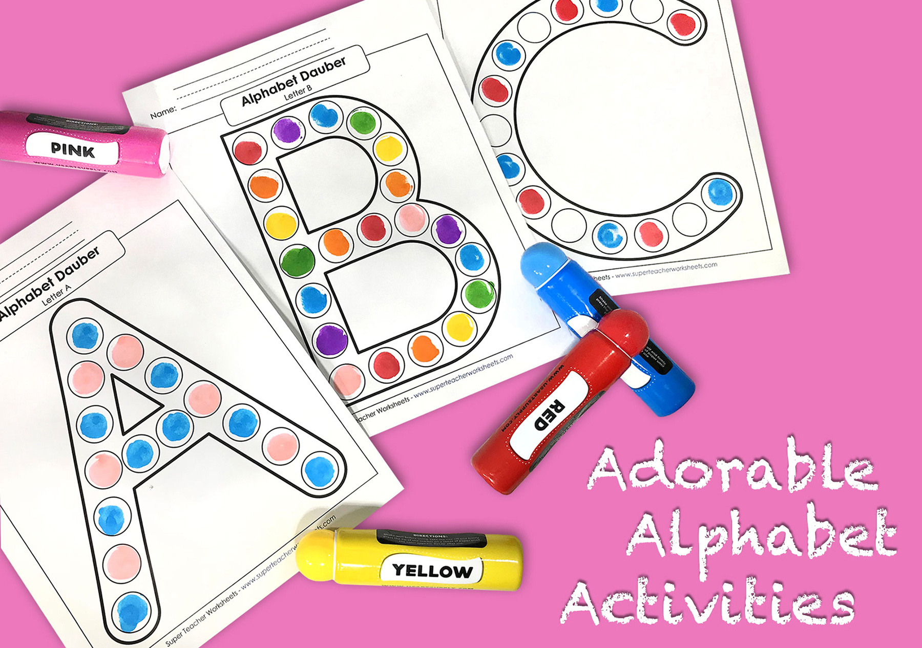 Adorable Alphabet Activities - Super Teacher Worksheets pertaining to Alphabet Dauber Worksheets
