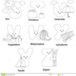 Alphabet Coloring Page Stock Vector. Illustration Of Clipart Throughout Alphabet Colouring Worksheets For Kindergarten