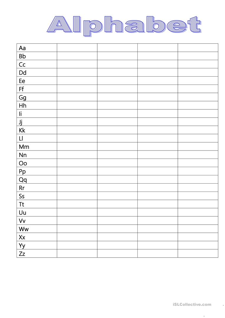 Alphabet Copy - English Esl Worksheets intended for Alphabet Copy Worksheets