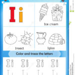 Alphabet Learning And Color Letter I Stock Illustration With Regard To Letter Ii Worksheets For Kindergarten