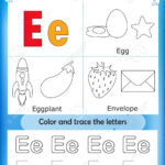 Alphabet Learning Letters & Coloring Graphics Printable Worksheet.. Throughout Letter E Worksheets For Preschool