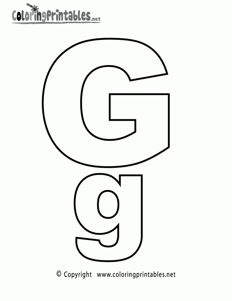 Alphabet Letter G Coloring Page - A Free English Coloring regarding Letter G Worksheets For Toddlers