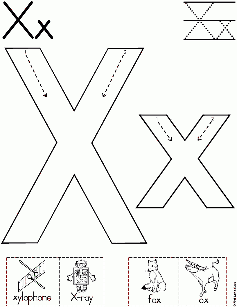 Alphabet Letter X Worksheet | Standard Block Font with Letter X Worksheets Printable