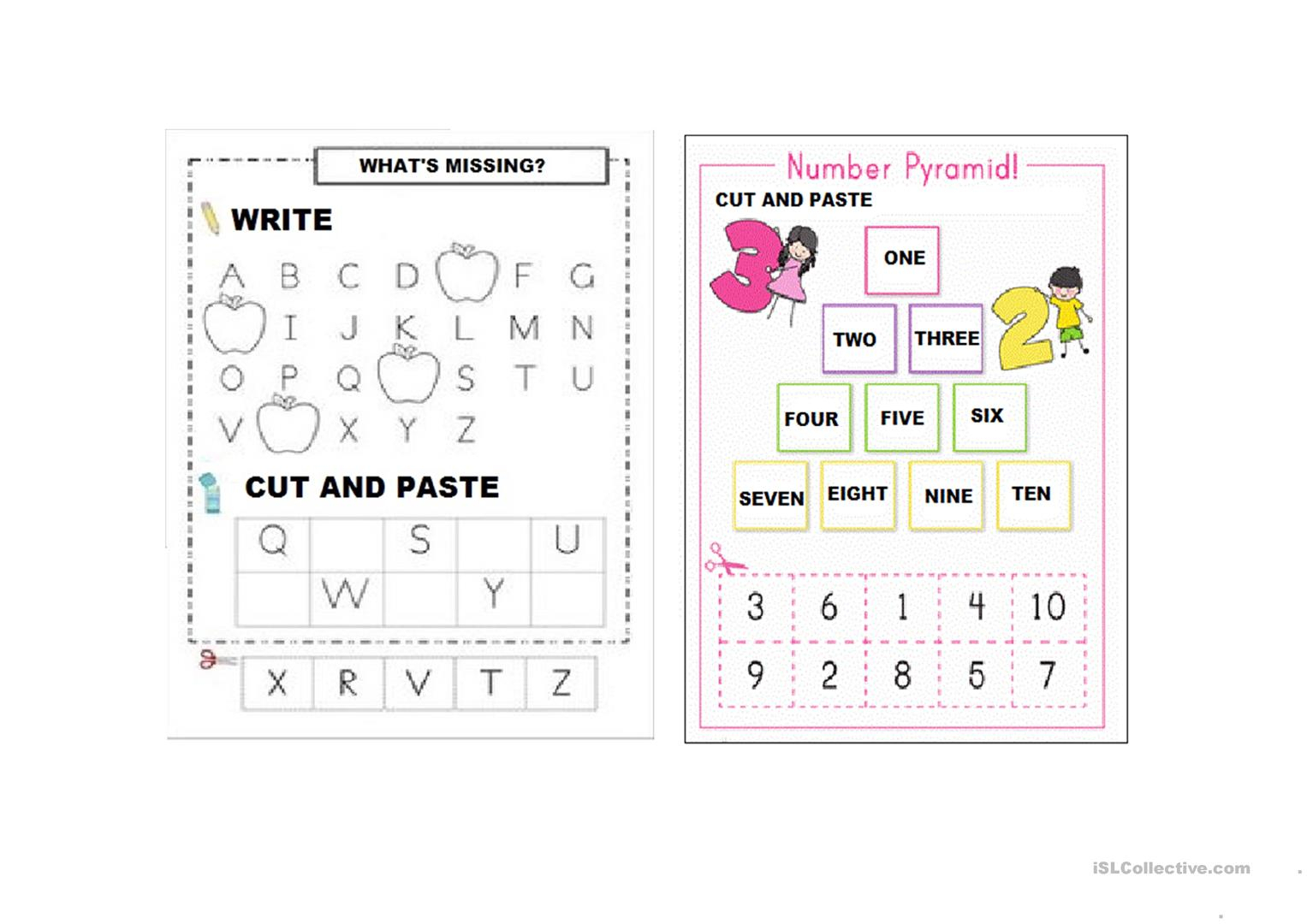 Alphabet Letters And Numbers (1-10) - English Esl Worksheets within Letter 1 Worksheets