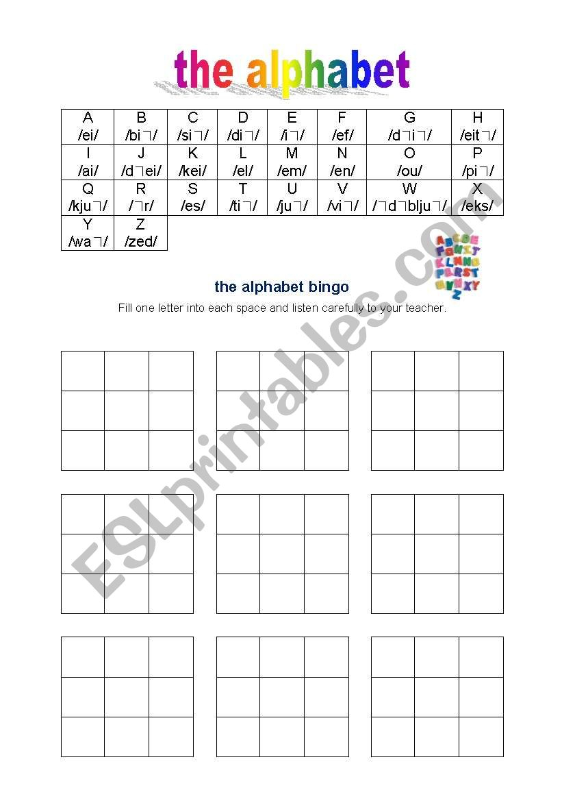 Alphabet, Spelling, Bingo - Esl Worksheetdietze within Alphabet Spelling Worksheets