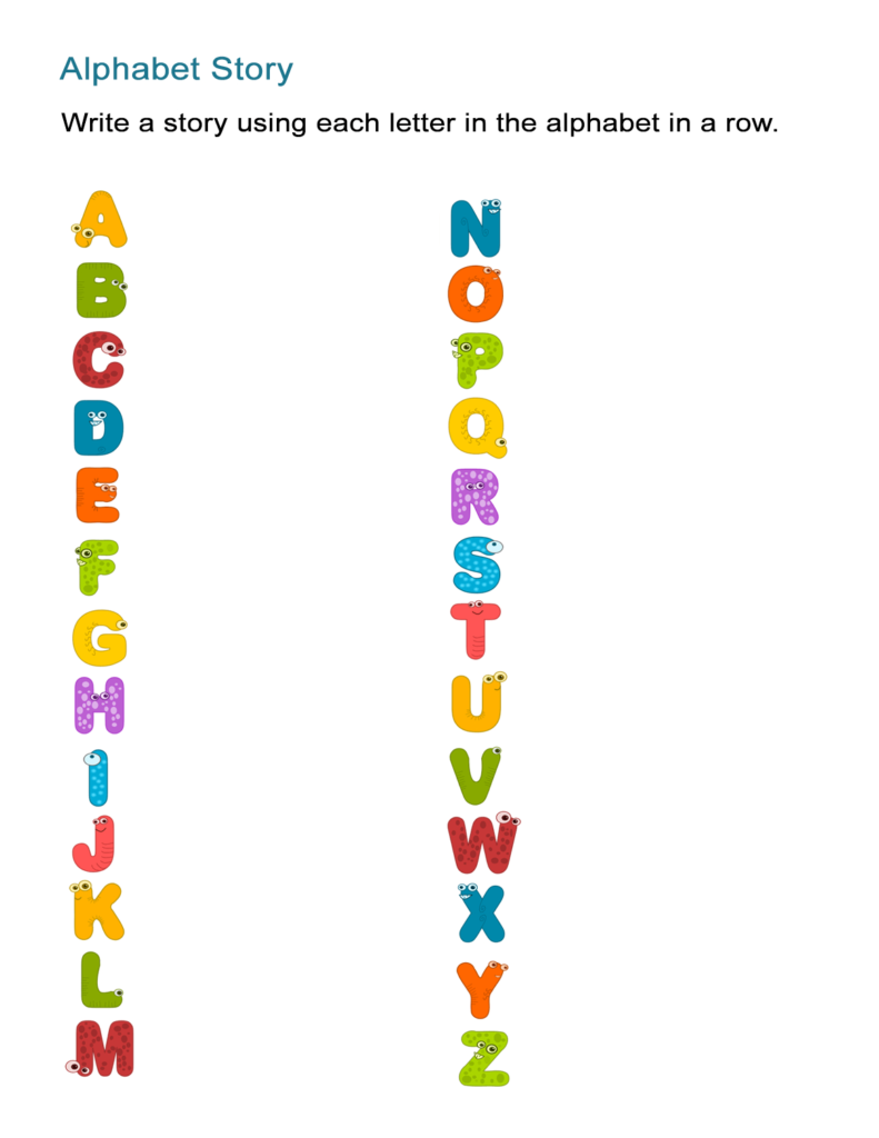 Alphabet Story Worksheet: Create A Story From A To Z   All Esl With Regard To Alphabet Stories Worksheets