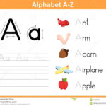 Alphabet Tracing Worksheet Stock Vector. Illustration Of In Alphabet Worksheets Az