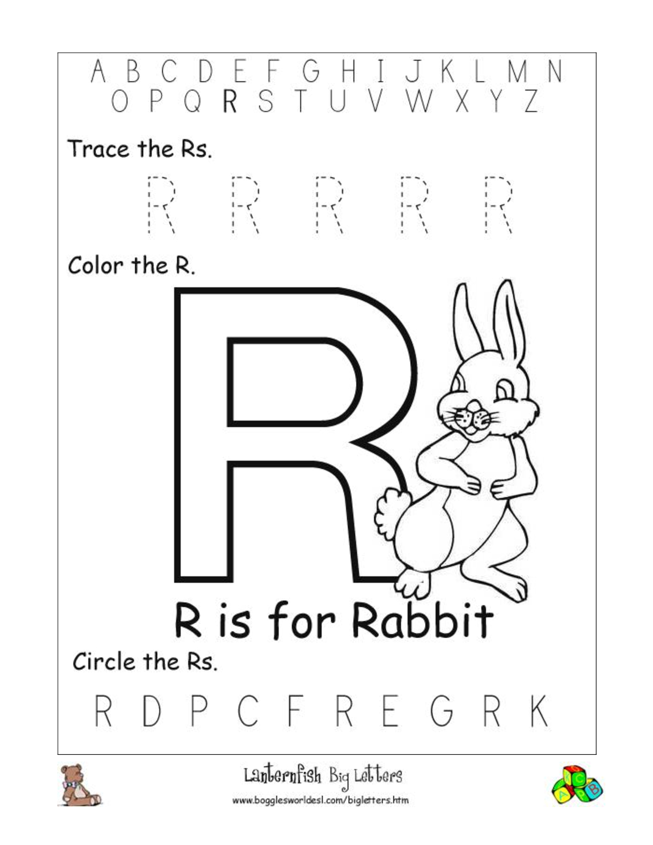 Alphabet Worksheets For Preschoolers | Alphabet Worksheet throughout Letter R Worksheets Pre K