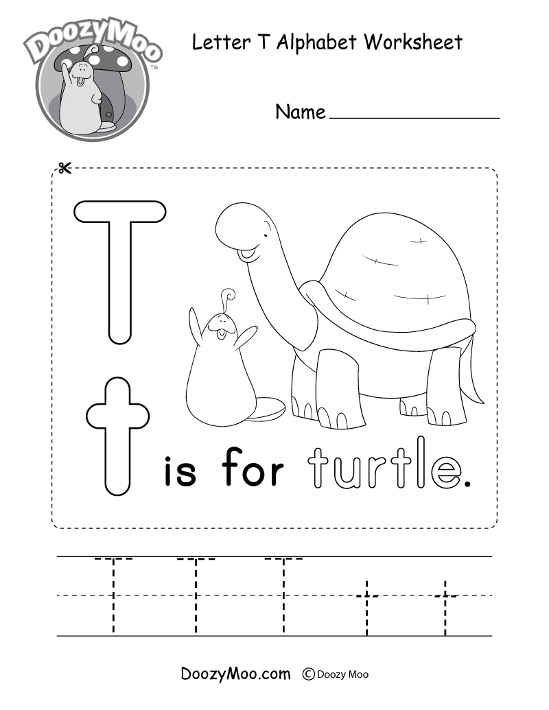Alphabet Worksheets (Free Printables) - Doozy Moo pertaining to Letter T Worksheets For Pre K