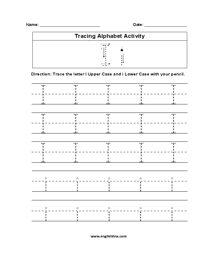 Alphabet Worksheets | Tracing Alphabet Worksheets for I Letter Worksheets