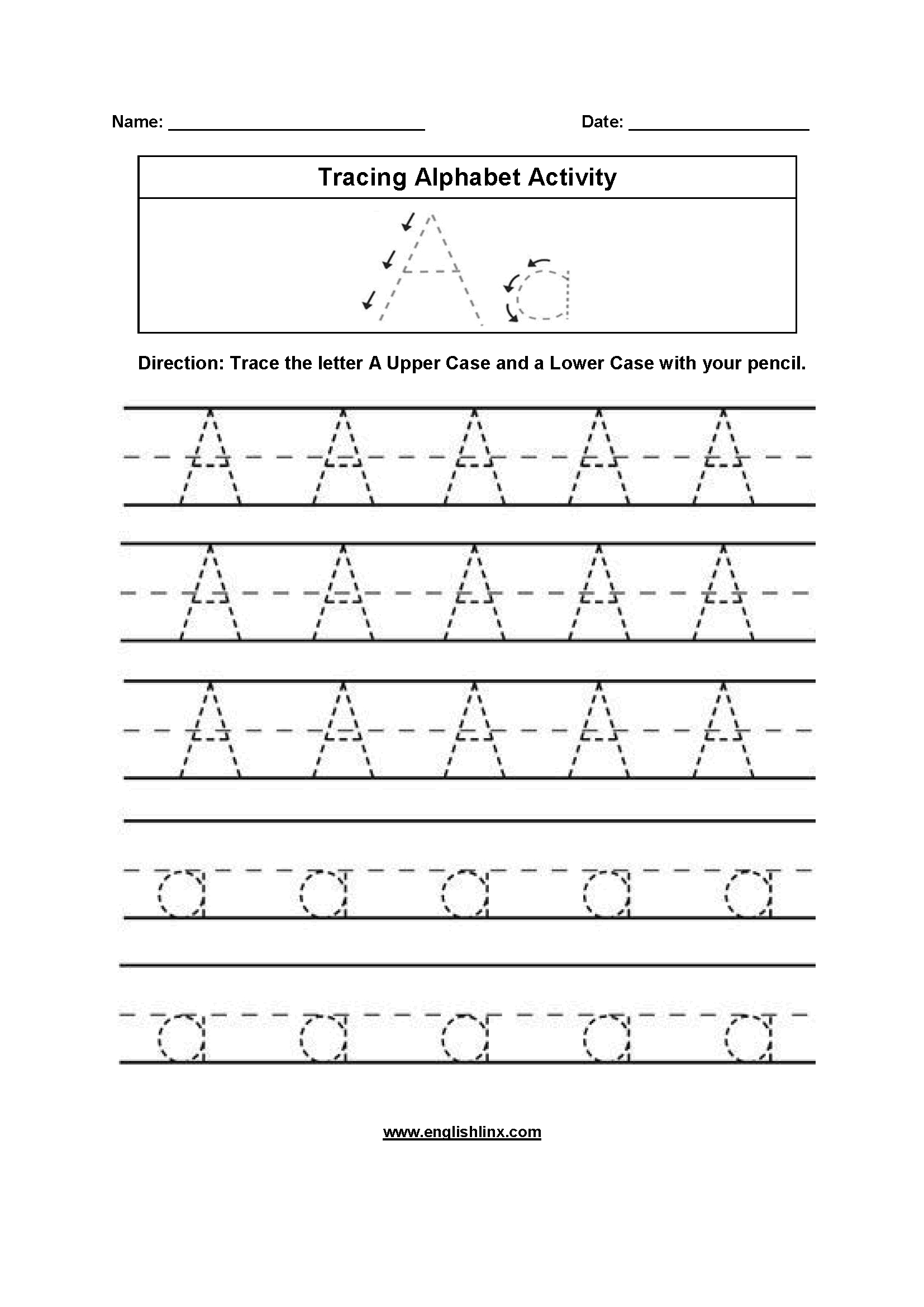 Alphabet Worksheets | Tracing Alphabet Worksheets in Alphabet Worksheets For 1St Grade