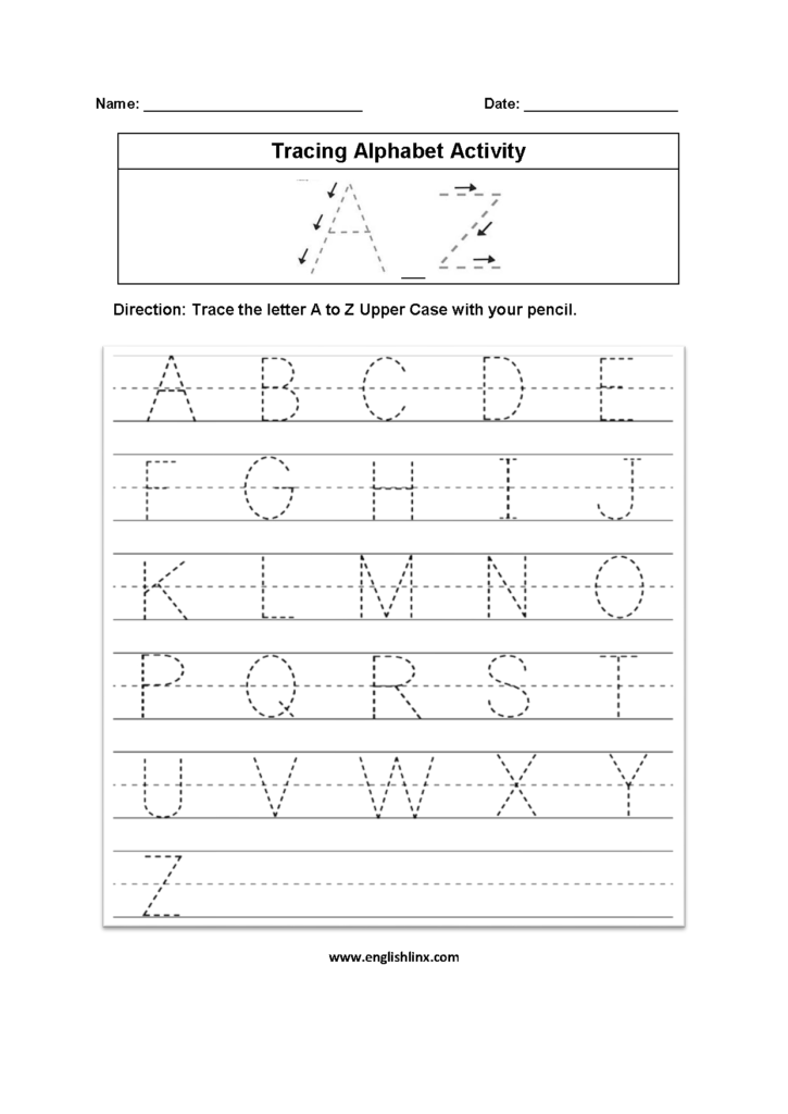 Alphabet Worksheets | Tracing Alphabet Worksheets Intended For Alphabet Worksheets A To Z
