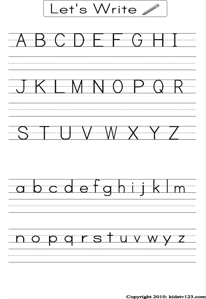 Alphabet Writing Practice Sheet | Alphabet Writing Practice Within Alphabet Handwriting Worksheets Printable