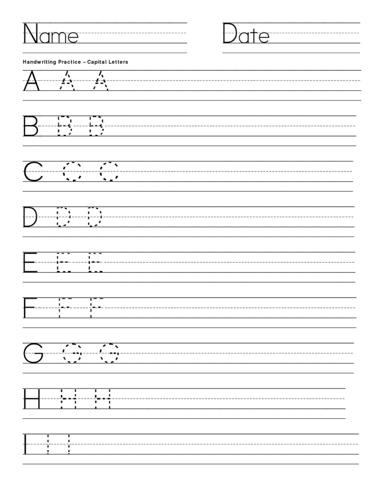 Alphabet Writing Worksheets For Kindergarten – Kids Learning Intended For Alphabet Worksheets Handwriting