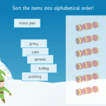 Alphabetical Lists Interactive Activity   Christmas Ks1 Intended For Alphabet Ordering Worksheets Ks1