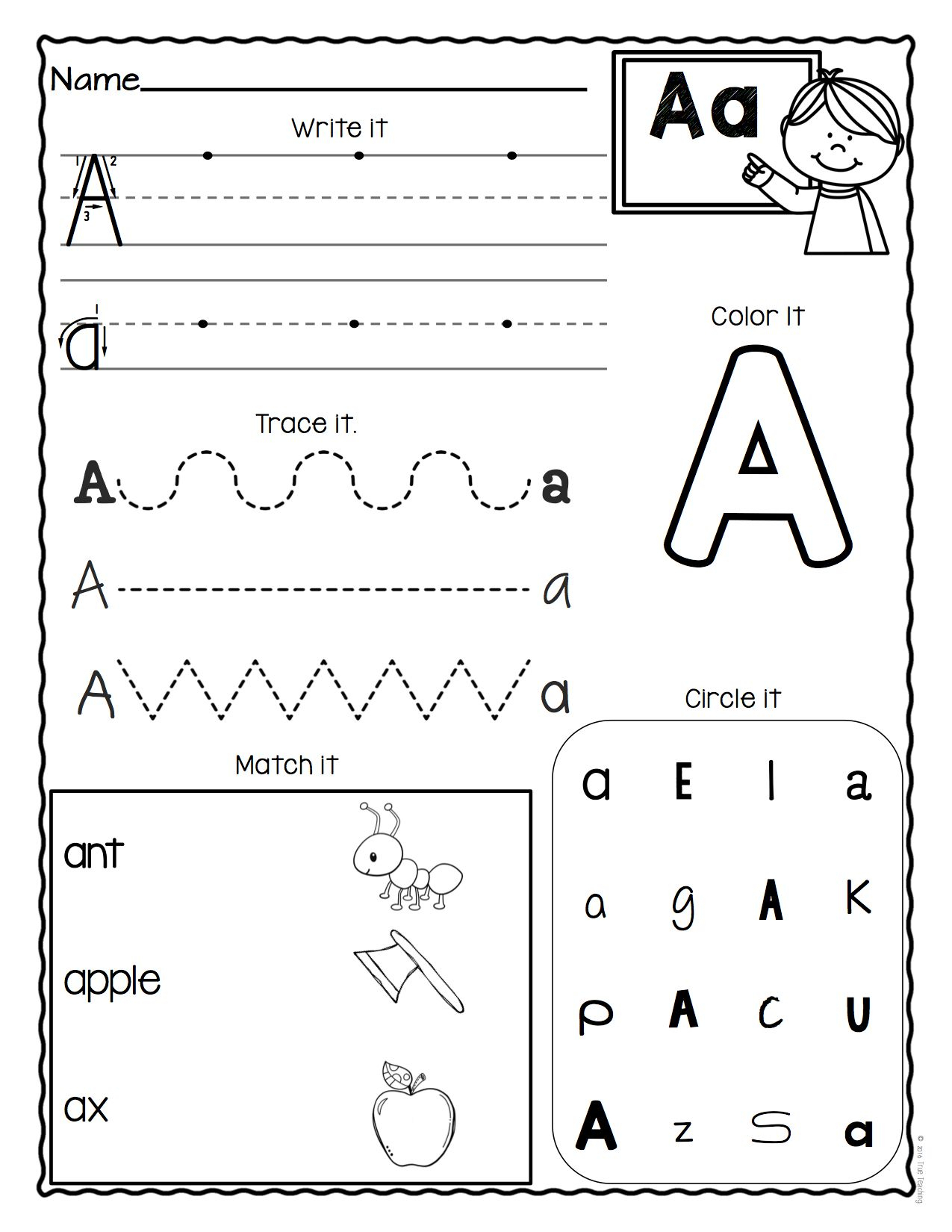 And An Worksheets For Preschool Patinig Kindergarten Letter intended for Letter A Worksheets For Preschool