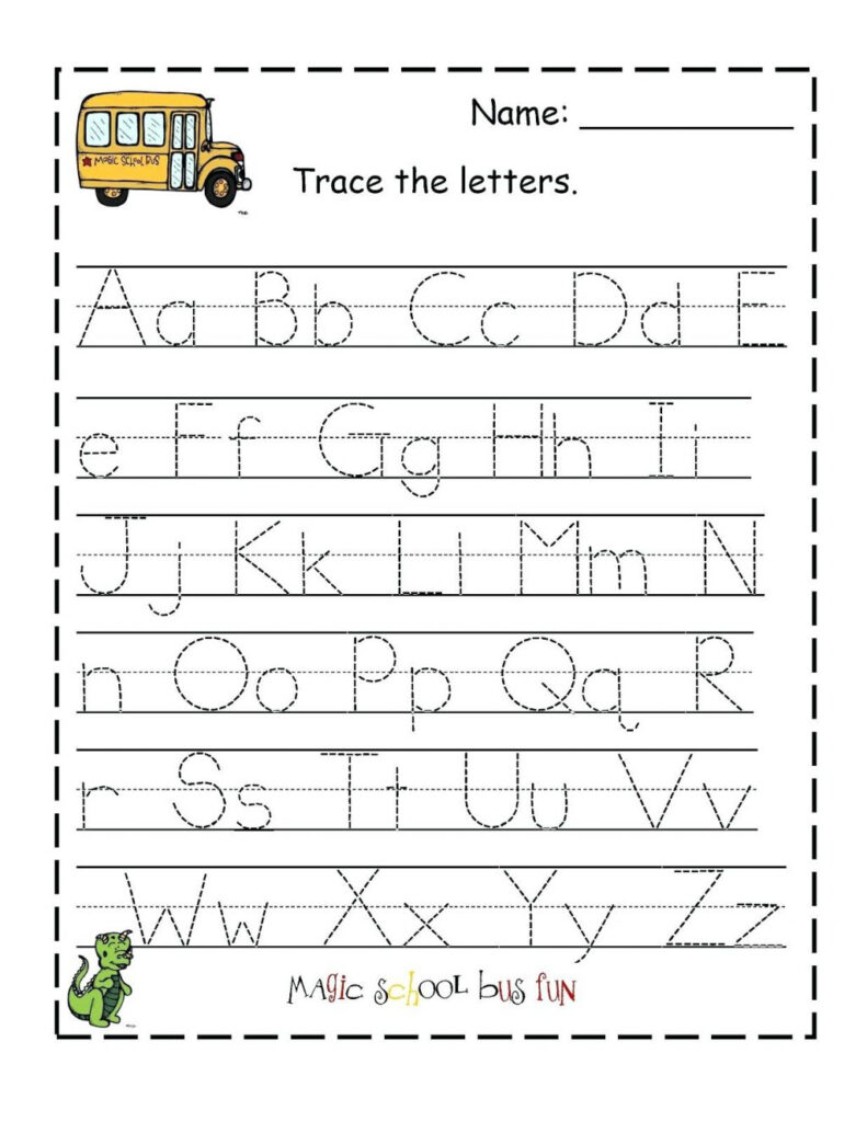 Az Worksheets For Kindergarten Letter I Tracing Worksheet M For Alphabet Handwriting Worksheets A To Z Free Printables