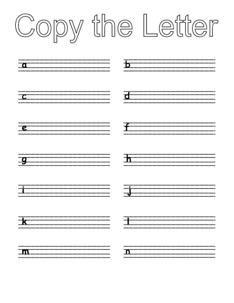 Basic Writing Alphabet Activity 001 See The Category To Find Regarding Alphabet Copy Worksheets