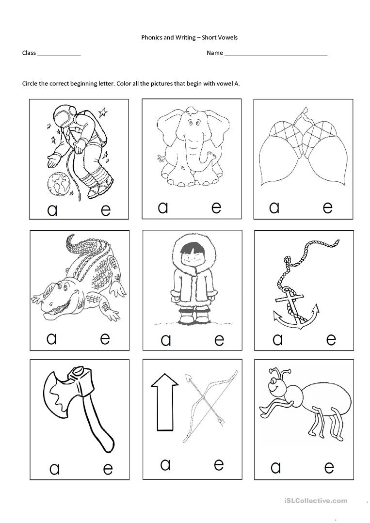 Beginning Sound/letter A - English Esl Worksheets intended for Vowel Alphabet Worksheets