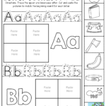 Beginning Sounds  Cut And Match The Beginning Sounds. Trace In Letter Matching Worksheets Cut And Paste