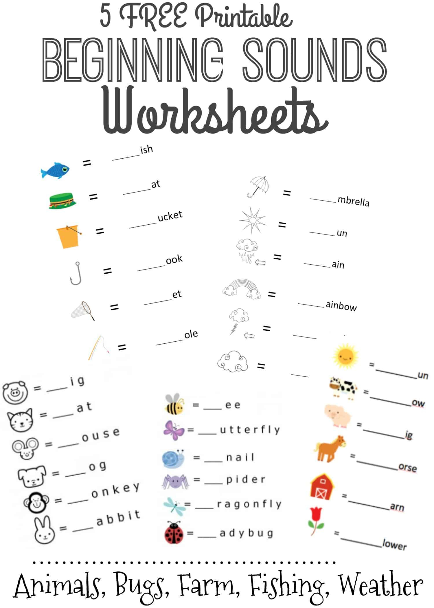 Beginning Sounds Letter Worksheets For Early Learners regarding Letter 5 Worksheets