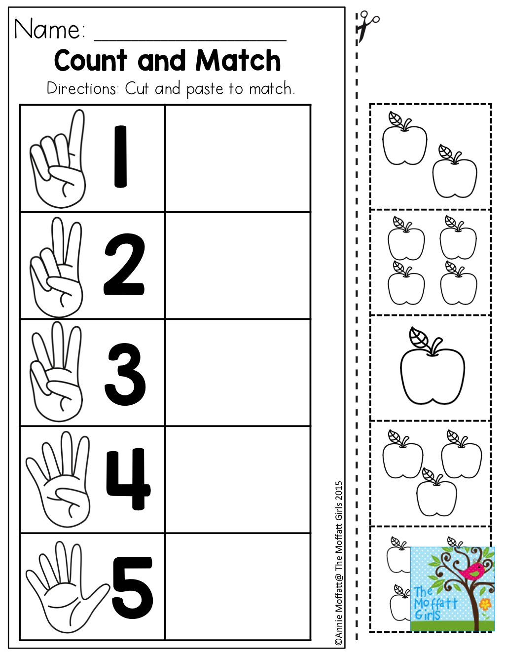 Big And Small Ideas Printable Worksheets Number Sense Cut in Letter Matching Worksheets Cut And Paste