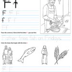 Catholic Alphabet Letter F Worksheet Preschool Kindergarten Inside F Letter Worksheets Preschool