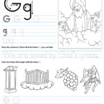 Catholic Alphabet Letter G Worksheet Preschool Kindergarten Regarding Letter G Worksheets For Preschool