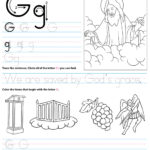 Catholic Alphabet Letter G Worksheet Preschool Kindergarten Throughout Letter G Worksheets For Kinder