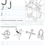 Catholic Alphabet Letter J Worksheet Preschool Kindergarten With Letter J Worksheets