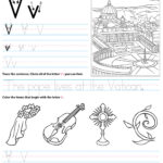 Catholic Alphabet Letter V Worksheet Preschool Kindergarten Within Letter V Worksheets For Kindergarten
