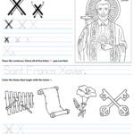 Catholic Alphabet Letter X Worksheet Preschool Kindergarten Regarding X Letter Worksheets