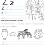 Catholic Alphabet Letter Z Worksheet Preschool Kindergarten With Letter Z Worksheets For Kindergarten