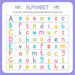 Circle The Matching Lowercase Letter In Each Row. From A To H With Lowercase Alphabet Worksheets