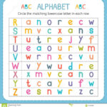 Circle The Matching Lowercase Letter In Each Row. From R To For Alphabet Matching Worksheets For Nursery
