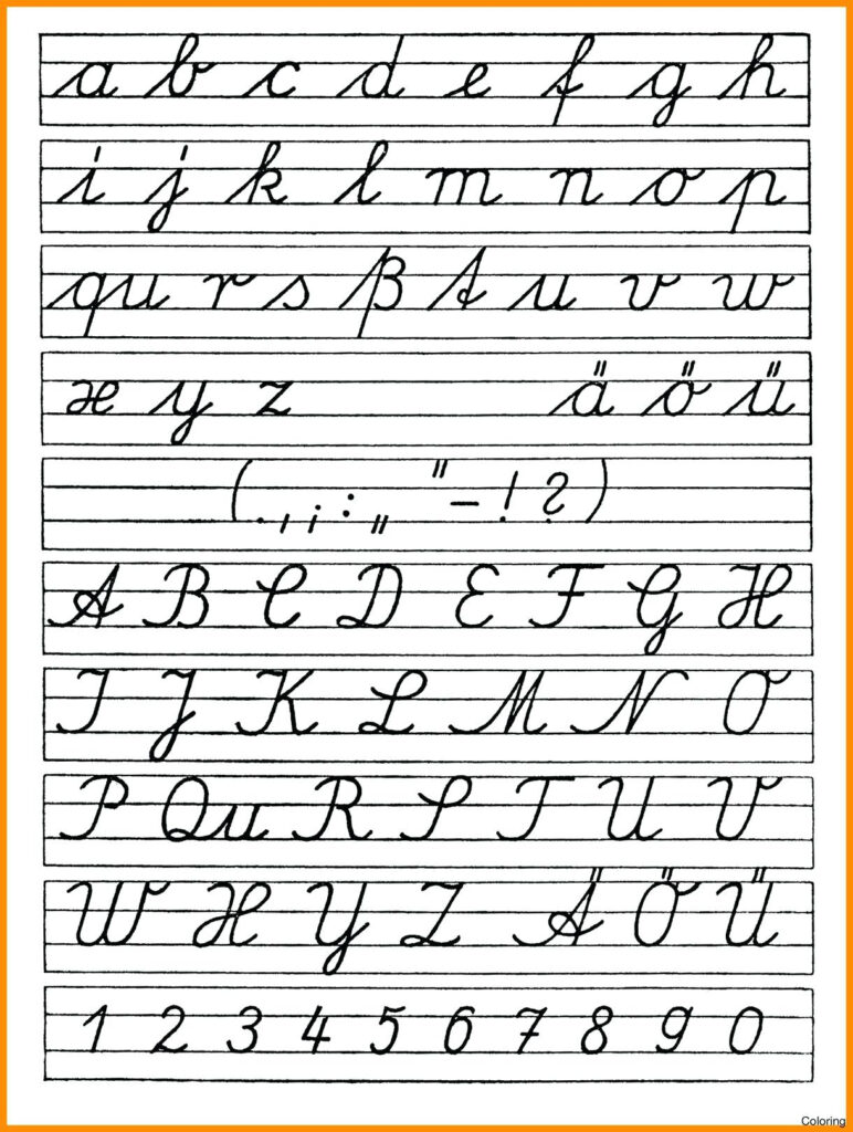 Coloring Book : Coloring Book Free Printable Cursives Chart In Alphabet Handwriting Worksheets A To Z Printable