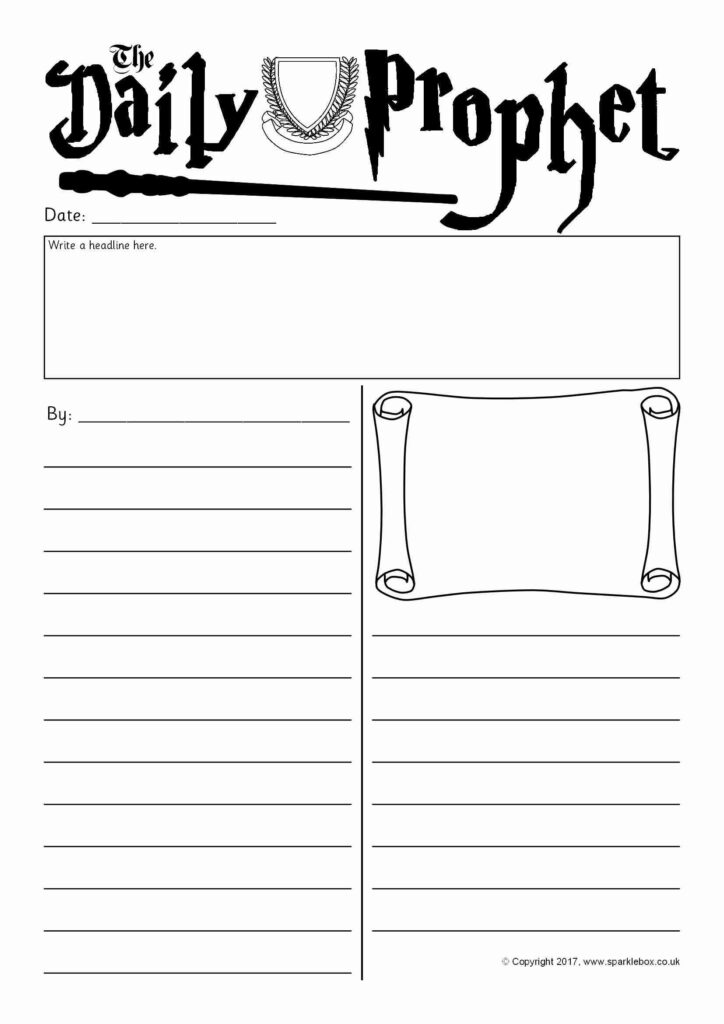 Daily Prophet Newspaper Writing Frames (Sb11993 Throughout Letter W Worksheets Sparklebox