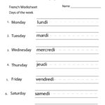 Days Of The Week French Worksheet. This Site Has Lots Of For French Alphabet Worksheets Grade 1