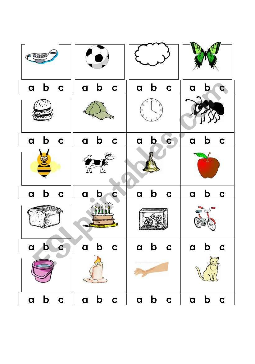 English Worksheets: Alphabet Beginning Sounds in Alphabet Sounds Worksheets